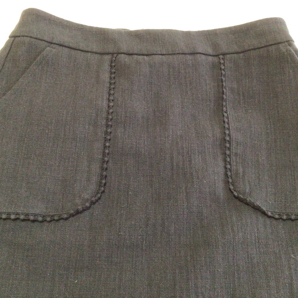 Loft Embroidered Trim Mini Skirt Size 0 Pockets Cotton Blend